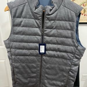 Peter Millar Excursionist Flex Reversible Knit Vest Mens Nickel Indigo Wool